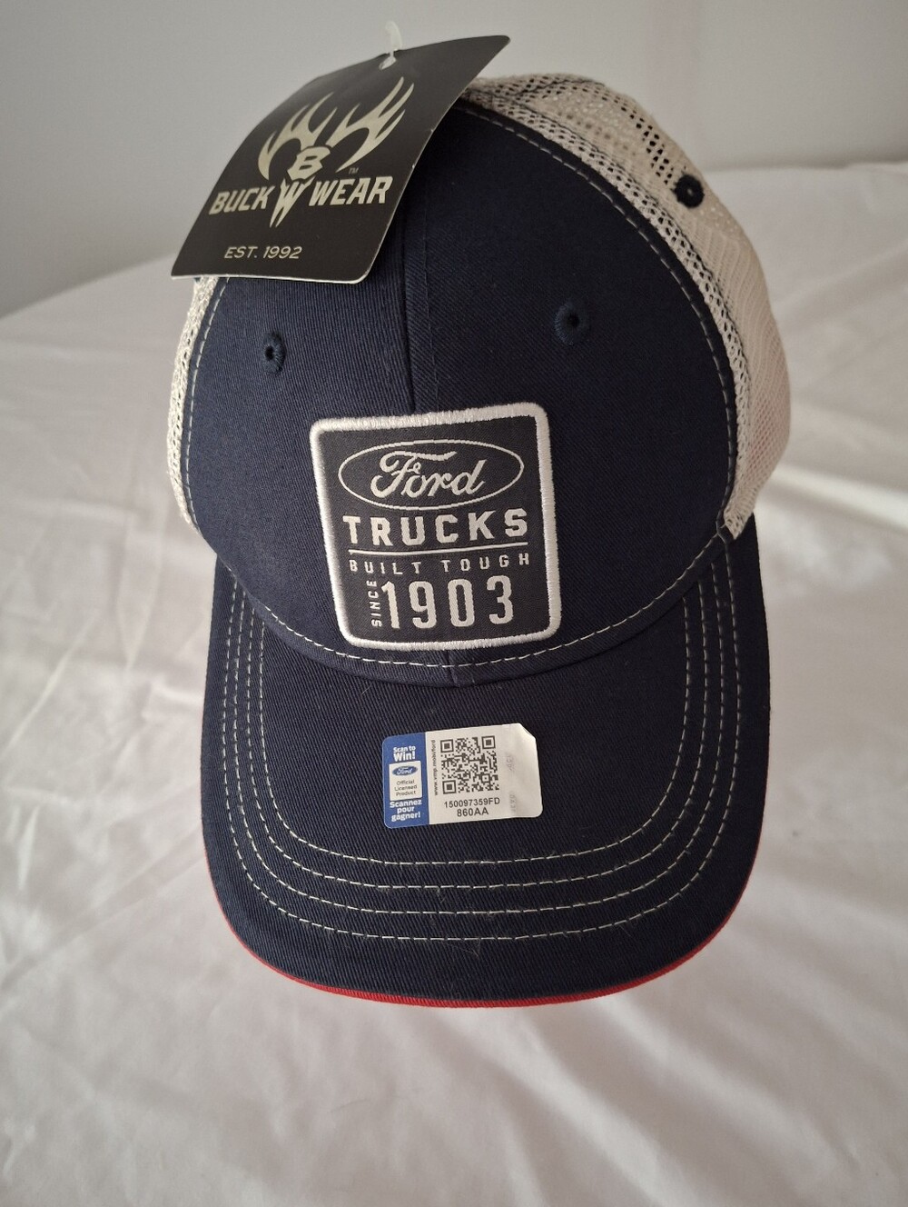 Ford Trucks Built Tough Trucker Hat - Navy & White - NWT- No Longer Manufactured